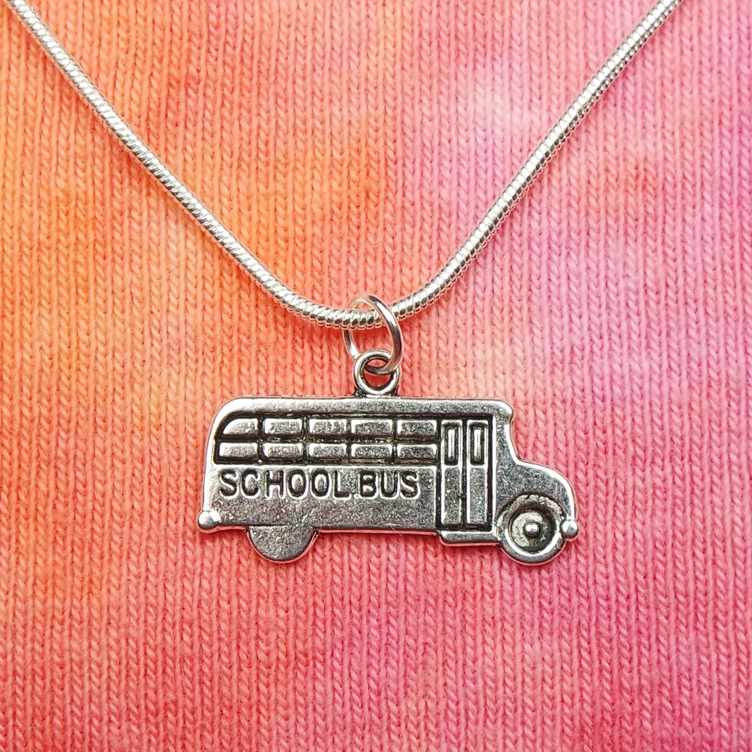 School Bus Necklace, Men or Women Transport Bus Driver Charm Pendant pick 16-36″