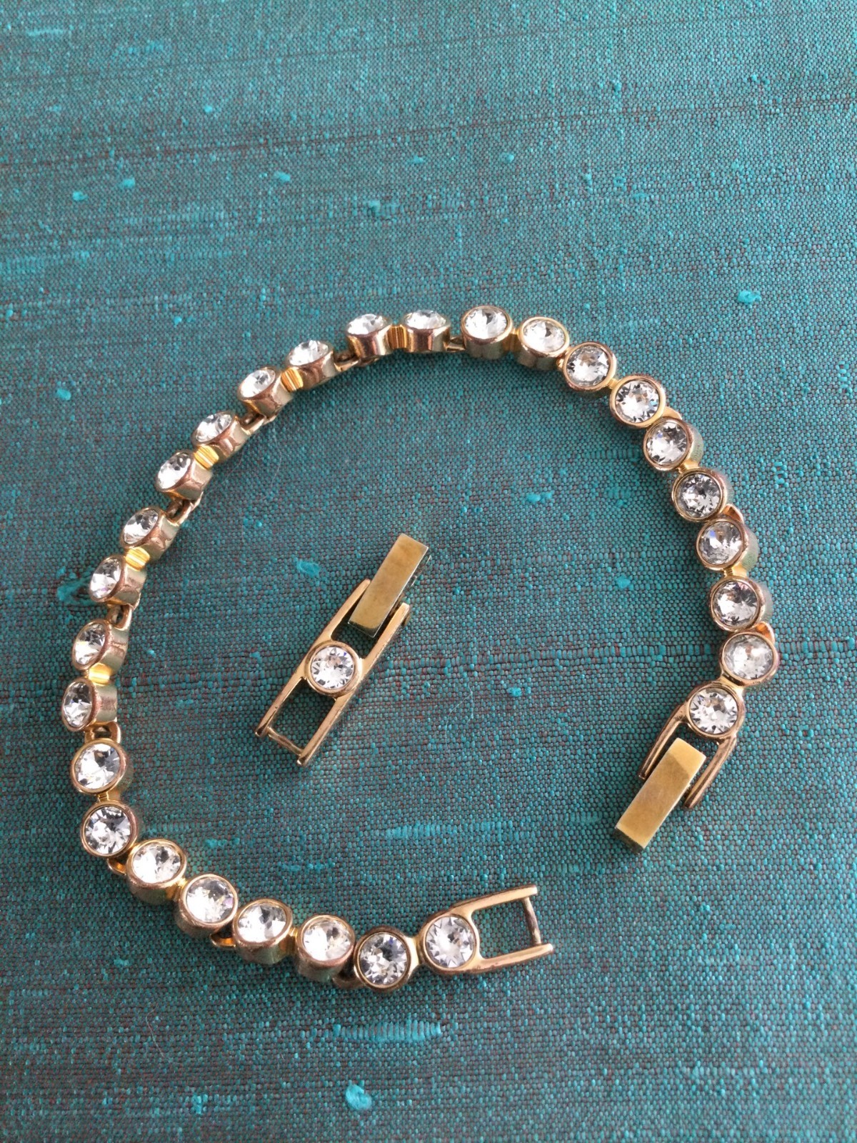 Genuine Signed Swarovski Vintage Gold Tennis Bracelet PLEASE READ DESCRIPTION