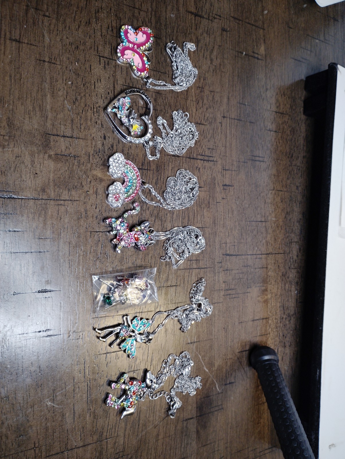Set of Colorful Rhinestone Animal and Fairy Necklaces