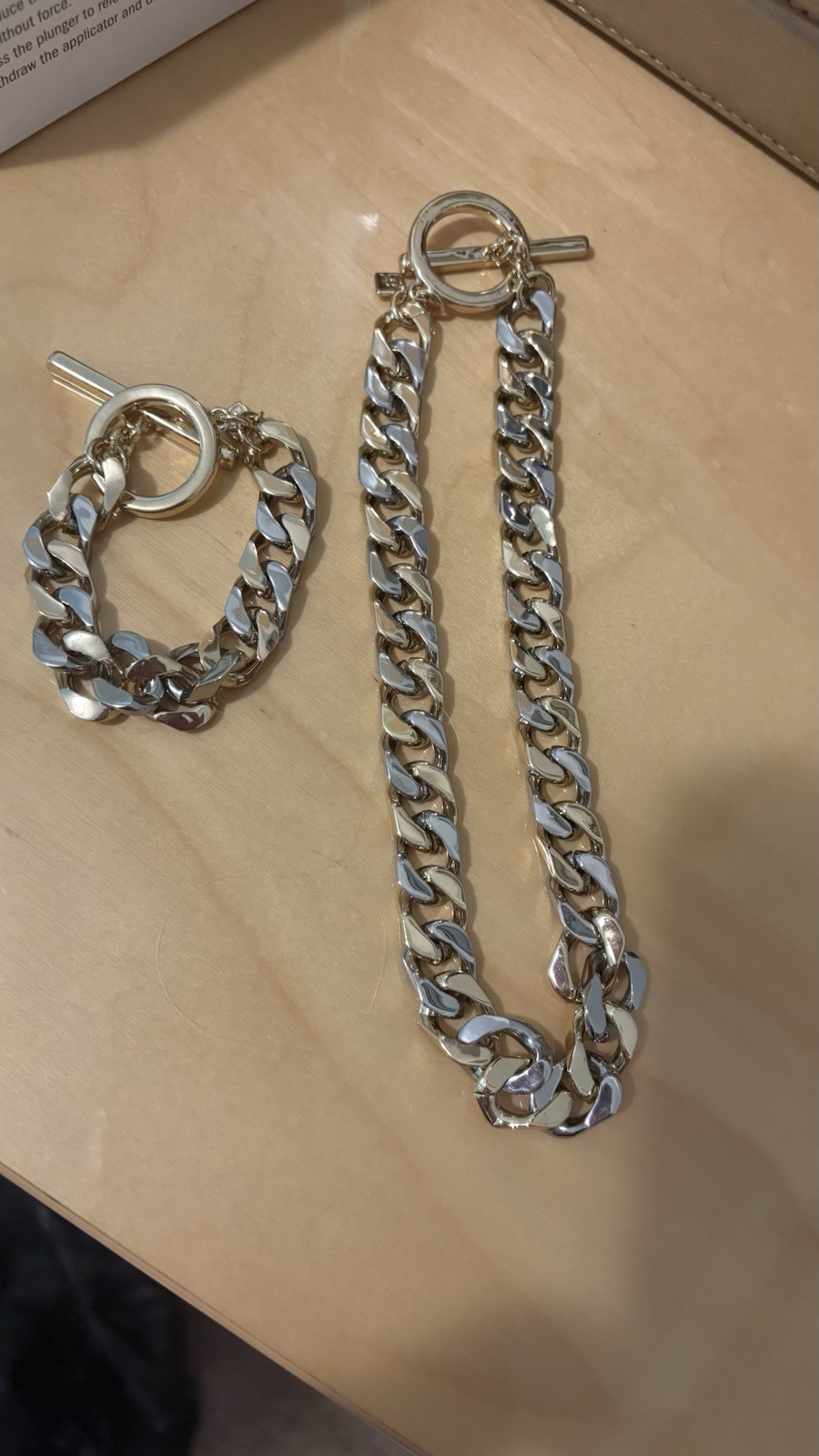 Banana Republic Two Tone Necklace And Bracelet