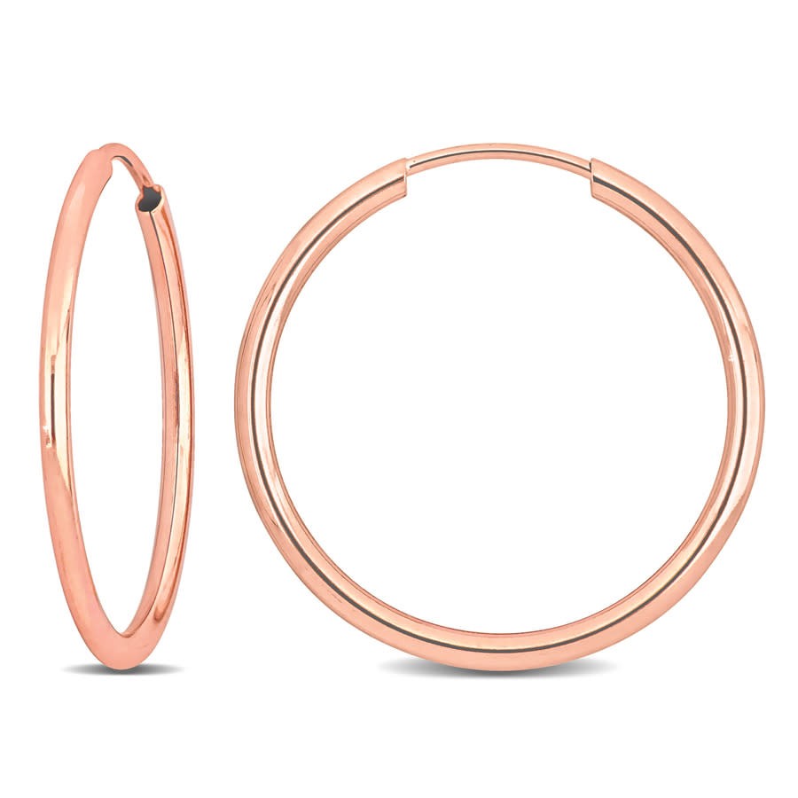 Amour 20mm Hoop Earrings in 14k Rose Gold