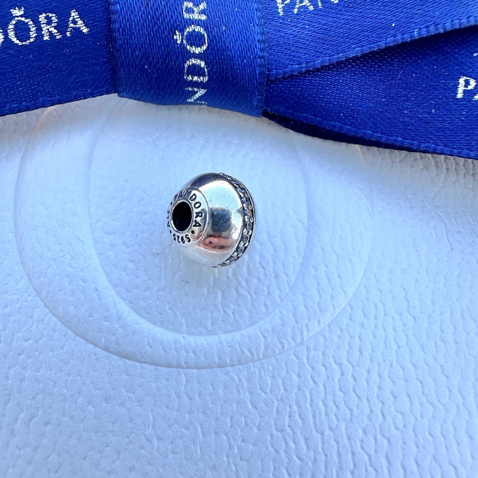 Authentic Pandora Essence Collection Clear CZ Line STABILITY Charm #796018CZ