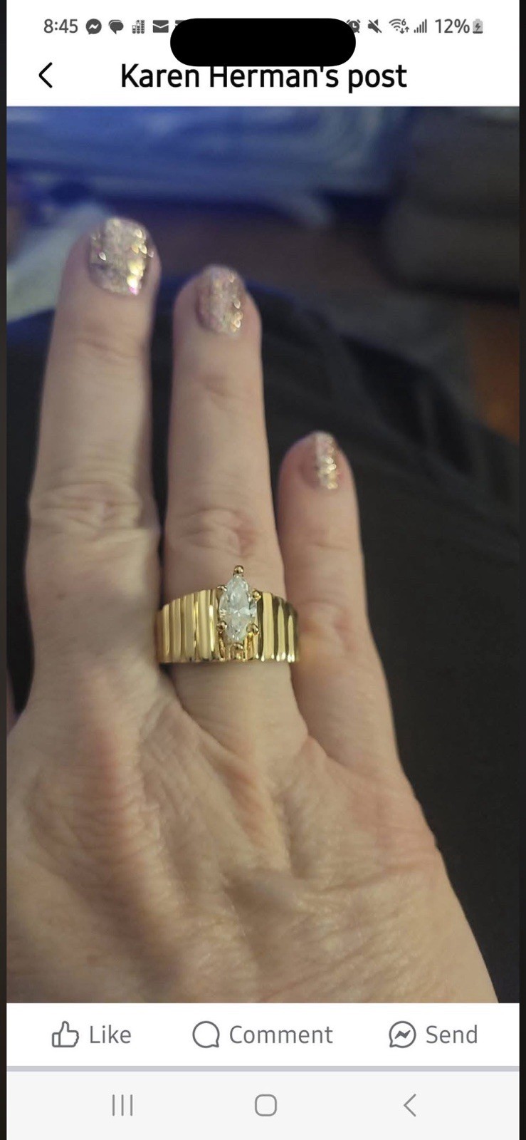 PARKLANE VINTAGE JEWELRY RING CUBIC ZERCONIA, SZ 8 MARQUISE, NEW ORIGINAL BOX