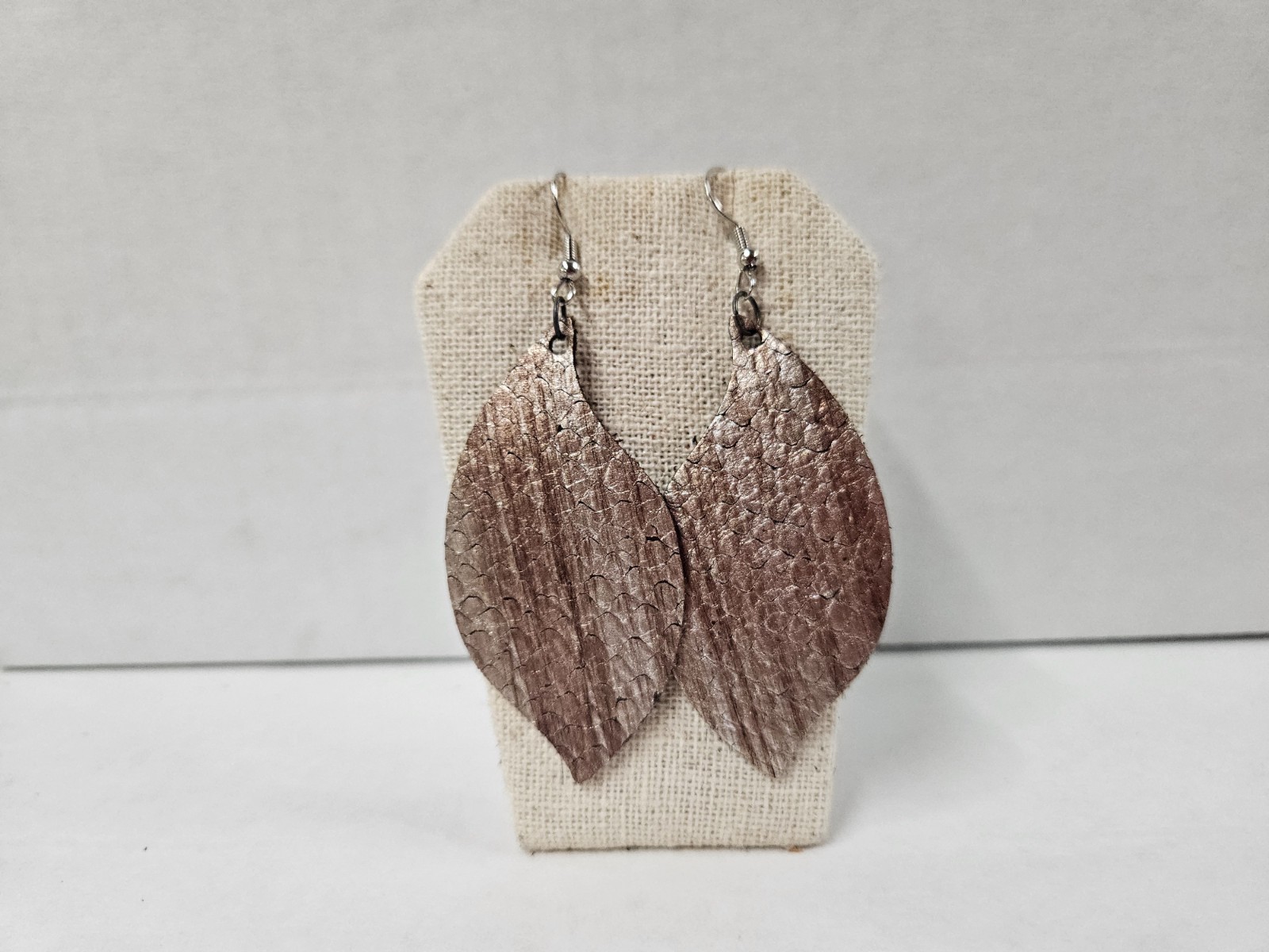 Handmade Leather Earrings Bulk Lot New 30 Pair Dangle Feather Shape