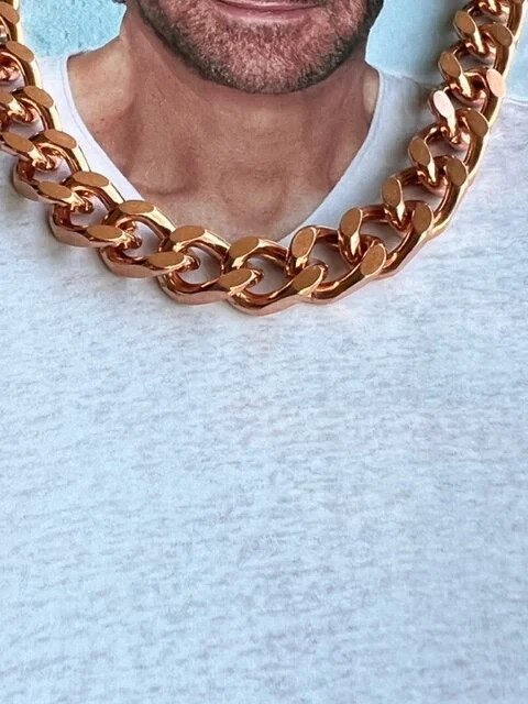 Solid Copper Chain CN6787G – 3/8 of an inch wide. Available in 18 to 30 inches.