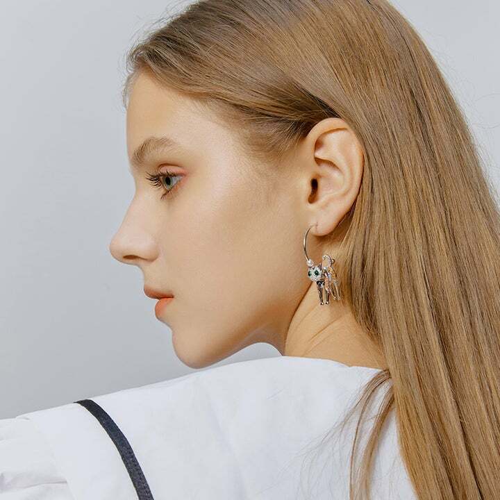 US Seller Betsey Johnson Silver Crystal Cat Dangle Earrings 3D Animal Fashion