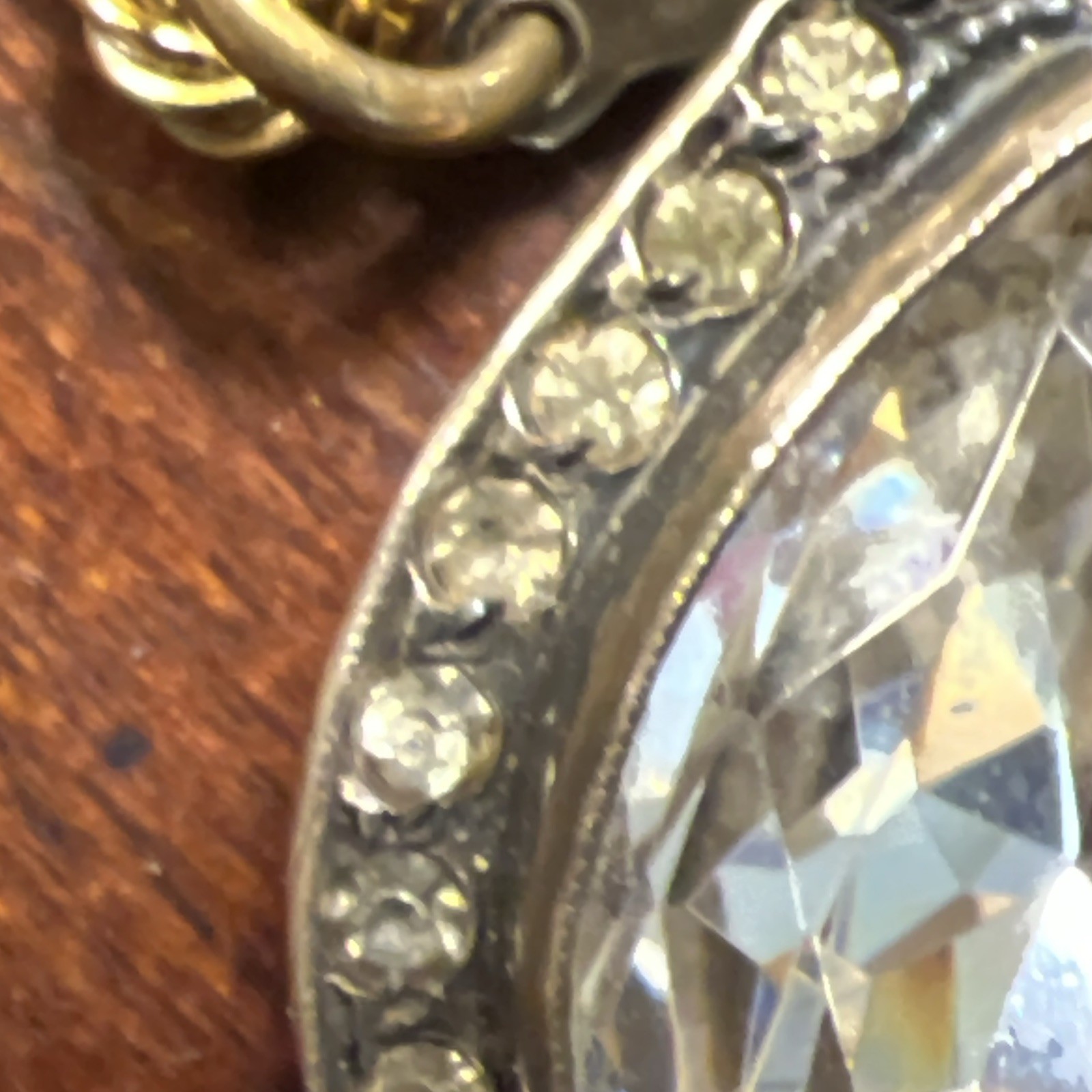Antique Victorian Era Crystal Paste Pendant with Closed Back in Sterling