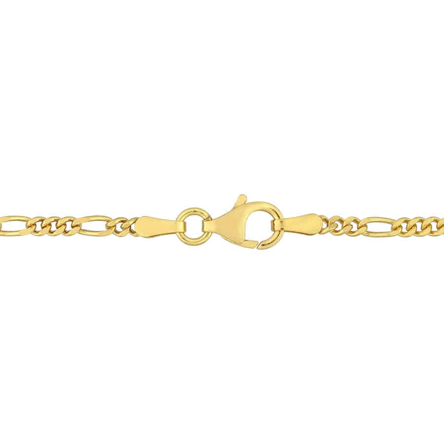 AMOUR 2.2mm Figaro Chain Necklace In Yellow Plated Sterling Silver, 18 In