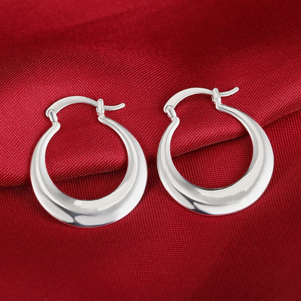 CHSHINE 3cm 925 Sterling Silver Earrings Fashion big hoop Beautiful Jewelry