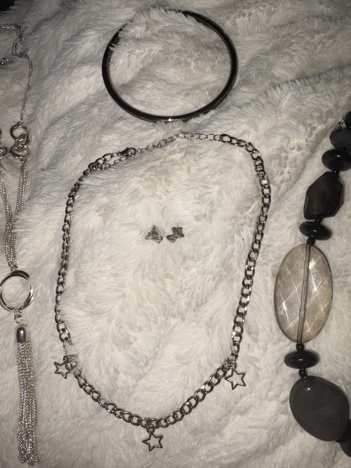 Multicolor Beaded Chain Charm Choker Pendant Necklace Star Shape Lot Jewelry Bag