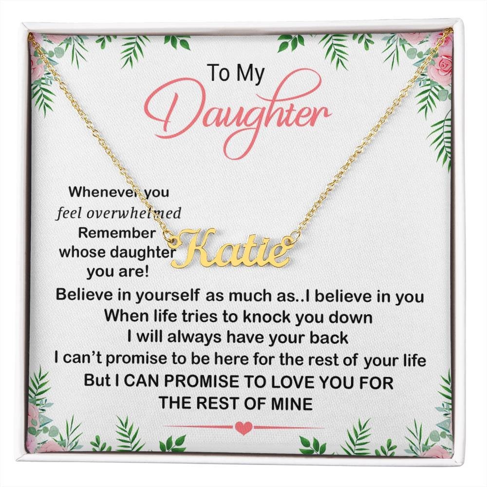 To My Daughter Custom Name Pendant Necklace, Inspirational Gift from Mom Dad