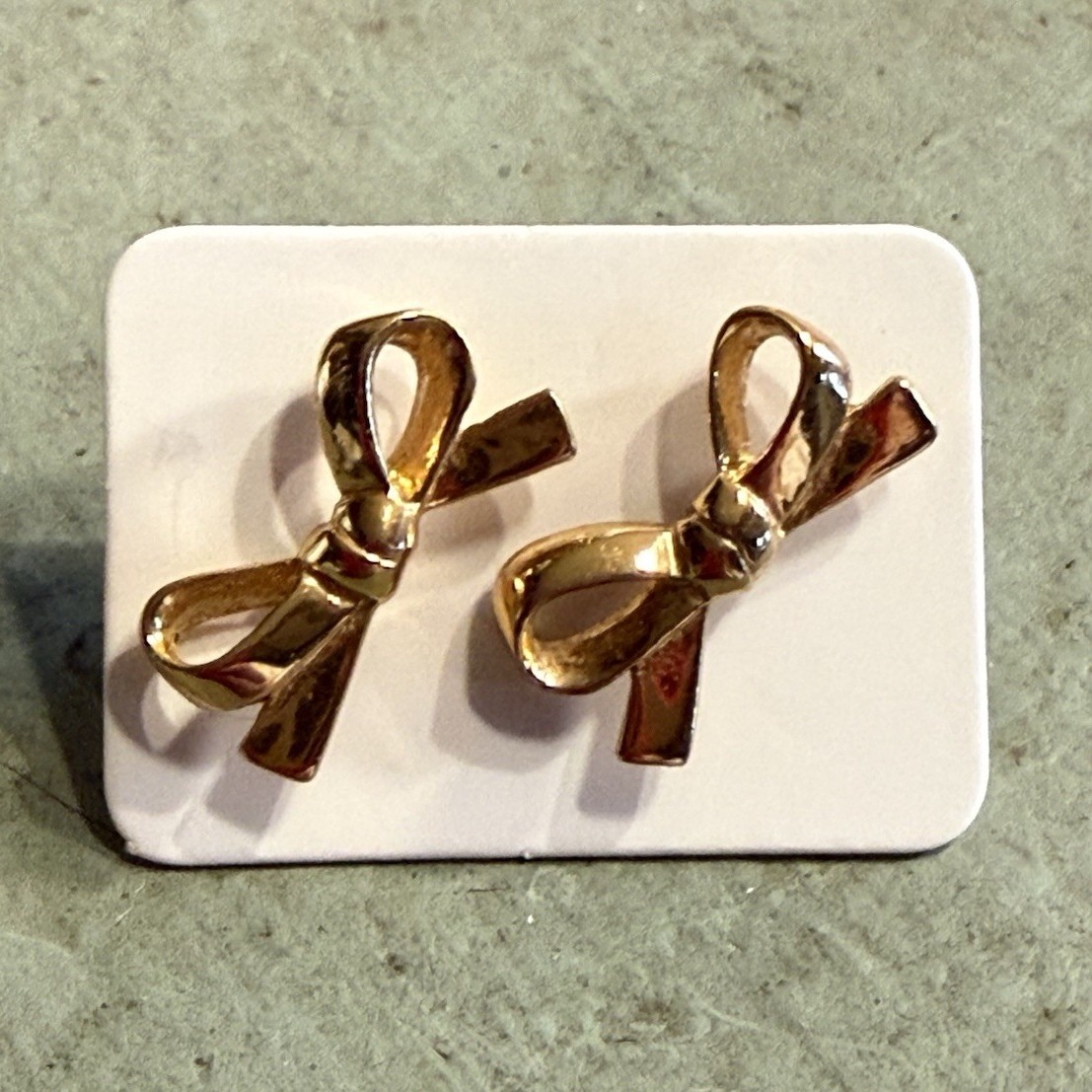 Kate Spade Gold Tone Bow Stud Earrings, Metal, Butterfly Back, No Stone