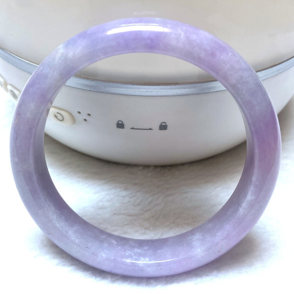 Certified Grade A Lavender 56-57mm Natural Burma Jade jadeite Bangle Bracelet