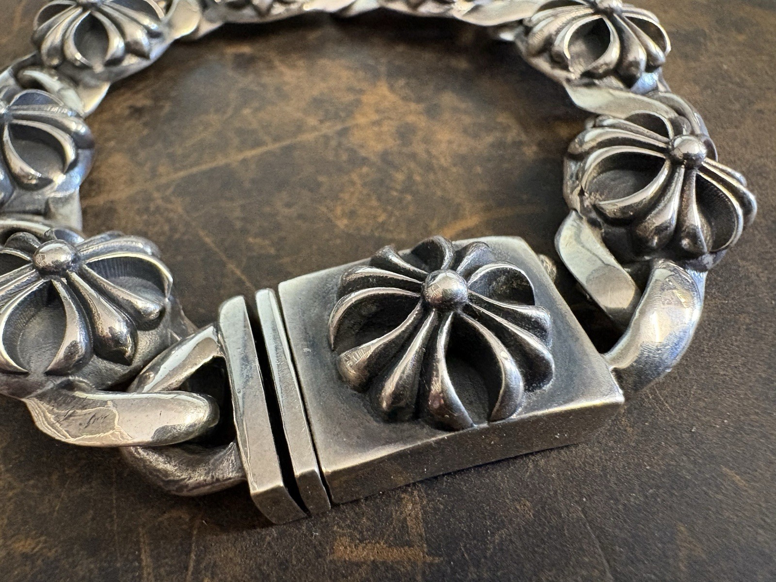 Chrome Hearts “CH” Cross Gothic Vintage H Style Bracelet 925 Silver 95gr 21,5cm