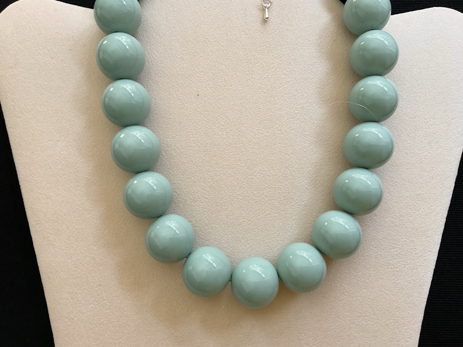 Chunky Duck Egg Blue Beads Adjustable Choker Necklace