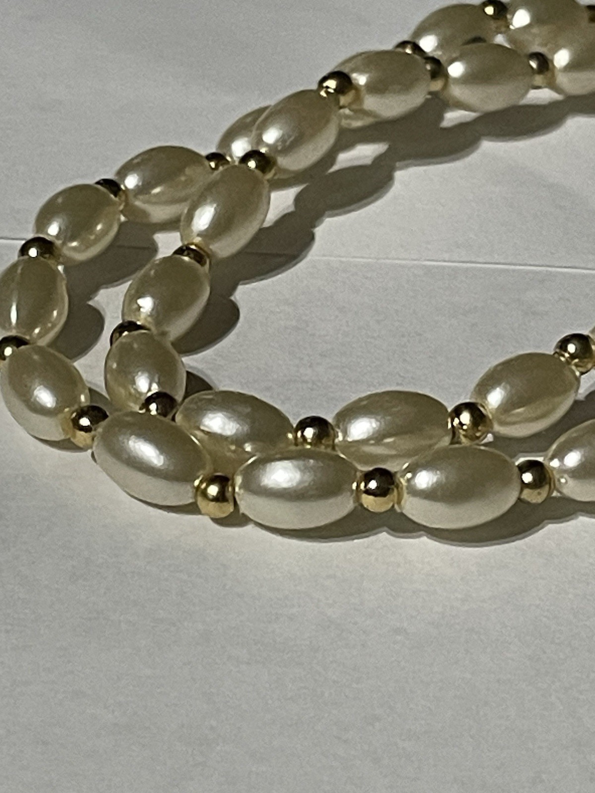 YBeaded Strand Imitation Pearl / yellow beads necklace Oval Simulated 35 in
