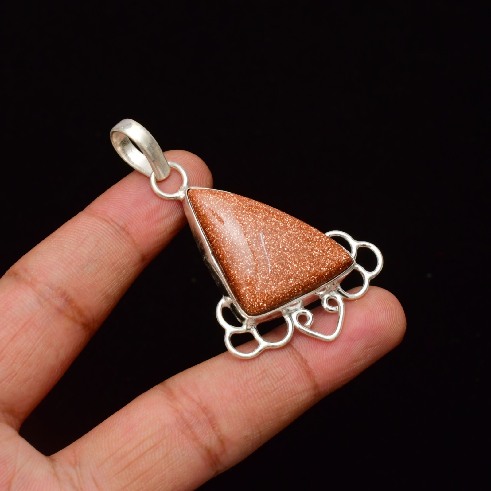 Sunsitara Gemstone Handmade 925 Sterling Silver Jewelry Pendant 2.20″