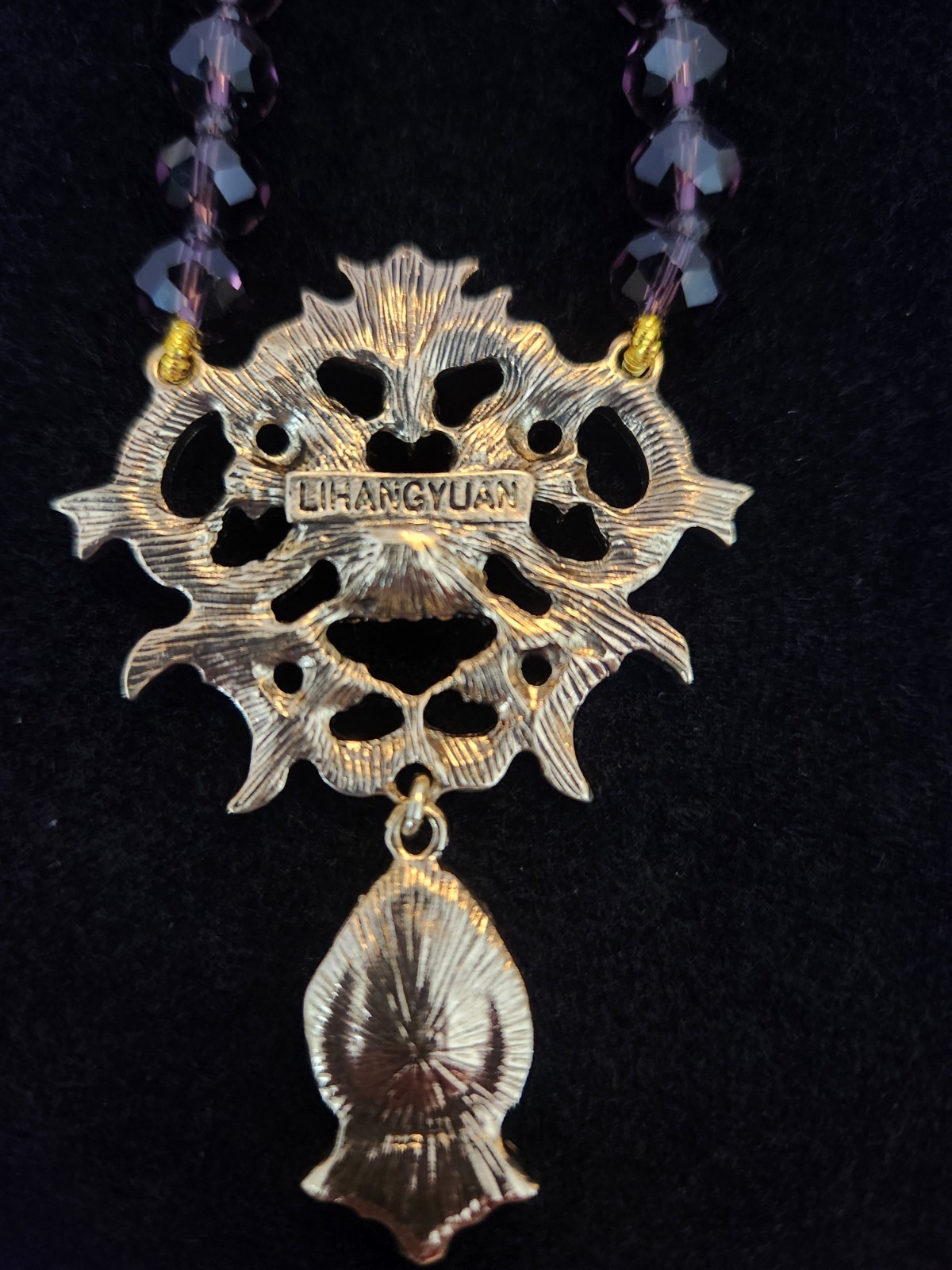 Heidi Daus Inspired Intricate Purple Necklace