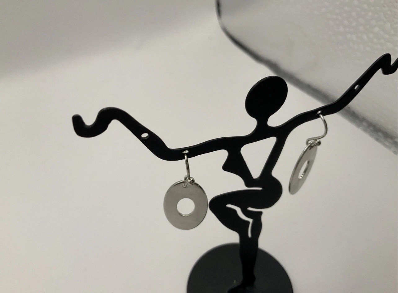 QVC Steel By Design Oval Dangles Hook Earrings