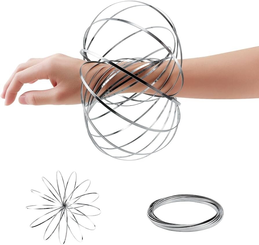 6 PCS Flow Ring Spinner Ring Arm – Stainless Steel Spring Metal Sensory Rings