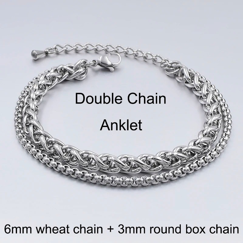 Stainless Steel Anklet Women Men Beach Foot Chain Ankle Bracelet Summer Jewelry