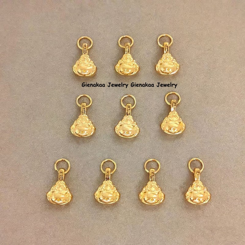 1pcs Real Pure 999 24K Yellow Gold Two Side Small Buddha Pendant 0.13-0.15g