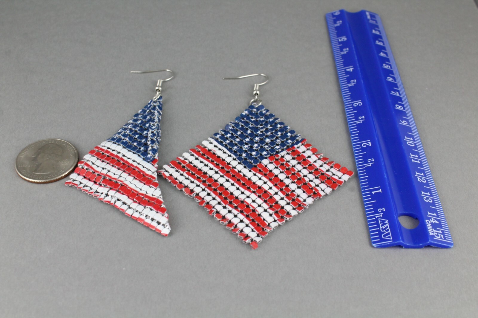 Stars and Stripes earrings Red White Blue American Flag earrings 4th of July