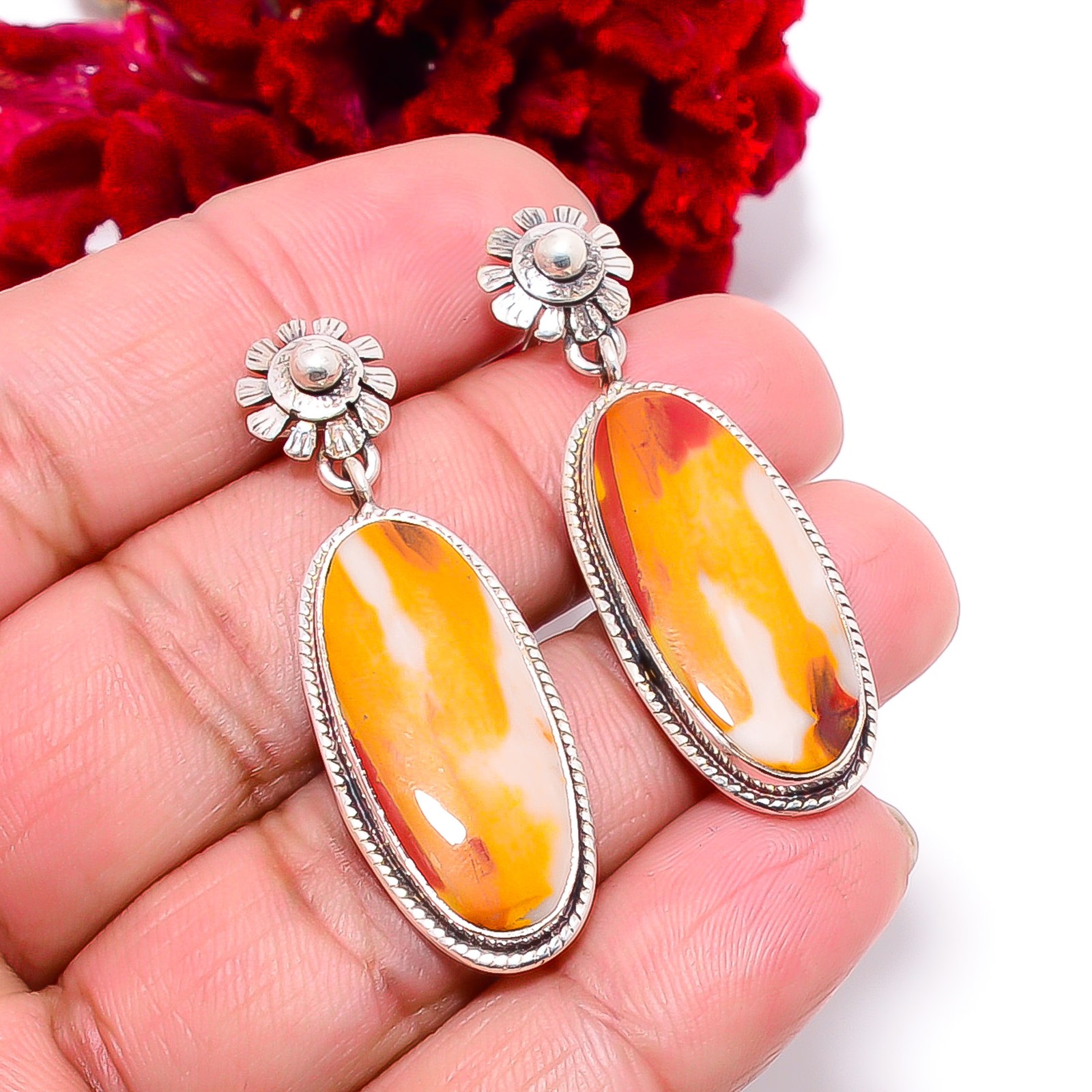 Mookaite – Australia Designer Handmade 925 Sterling Silver Earring 1.79″ E98931