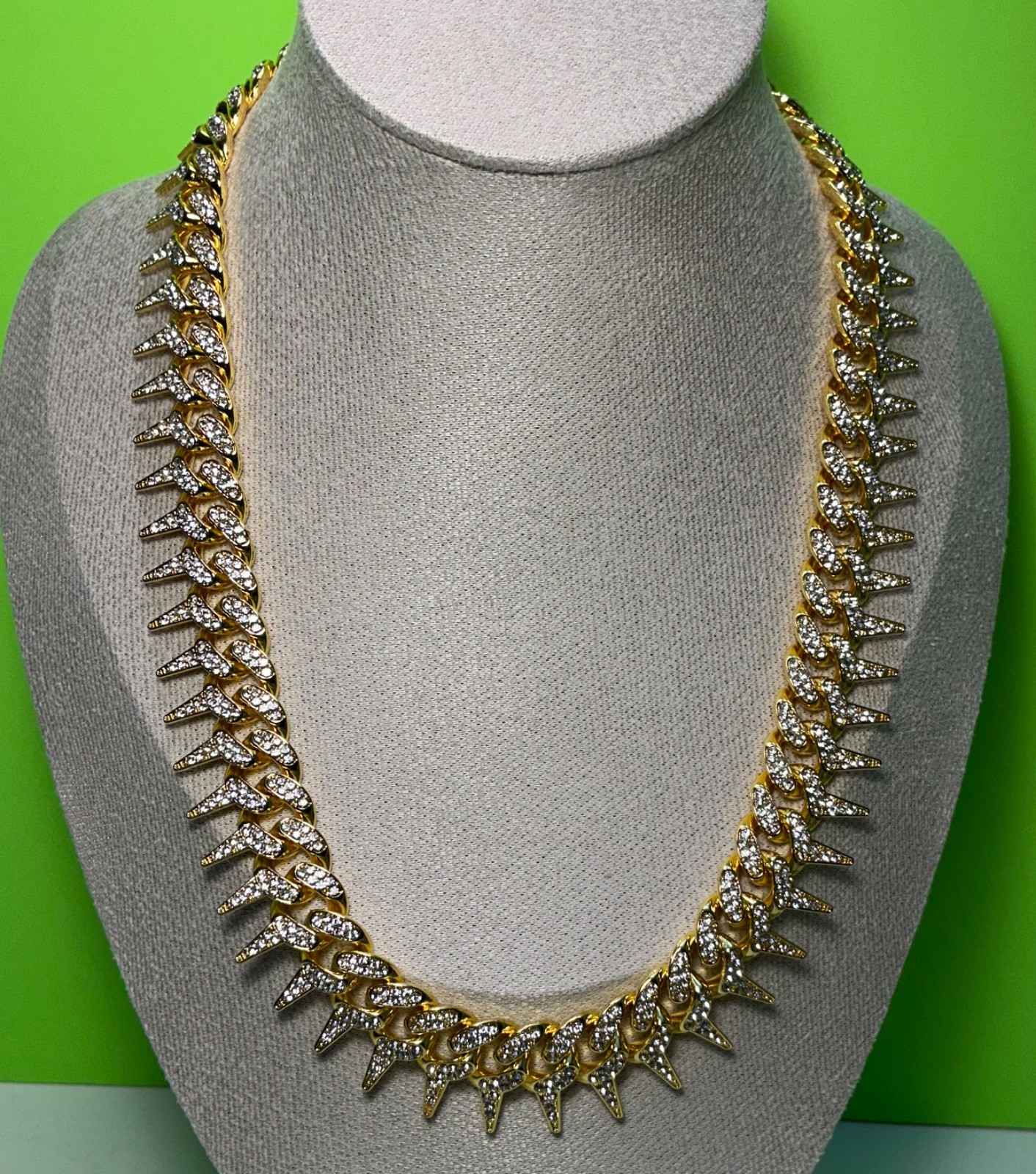 New Spike Chain Necklace 20 inches & Bracelet 8 Lot Men Women Teen Hip Hop Punk