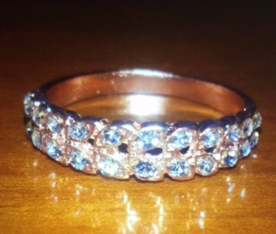 Gold Concise Classical CZ Crystal Ring Rose Gold Color Women’s Size 6
