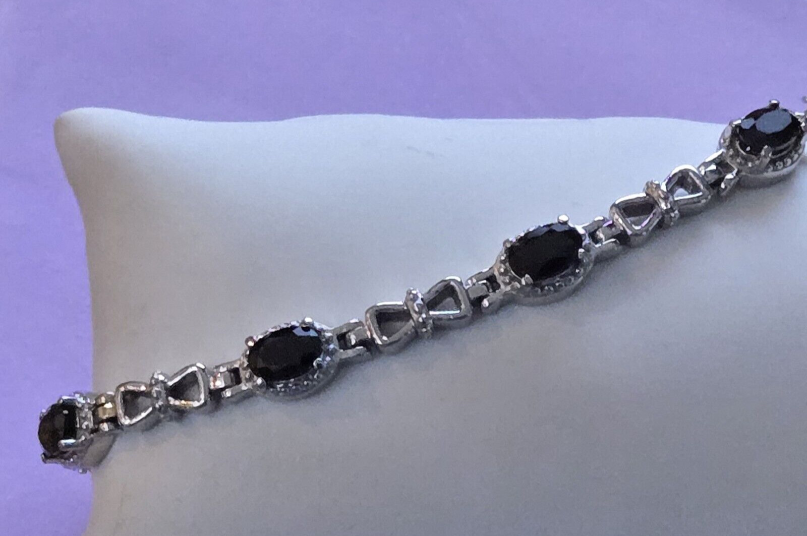 Black Spinel Tennis Bracelet in Surgical Stainless Steel (6.50-8.0) 4.10 ctw