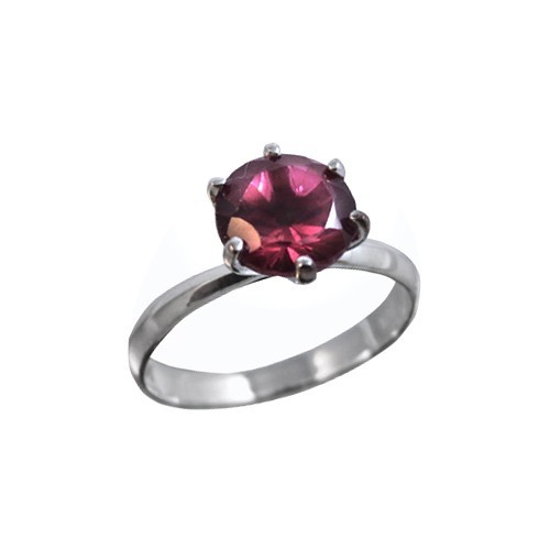 1ct Ruby colored Cubic Zirconia Round Brilliant Cut Silver Ring Size5,6,7,8,9,10