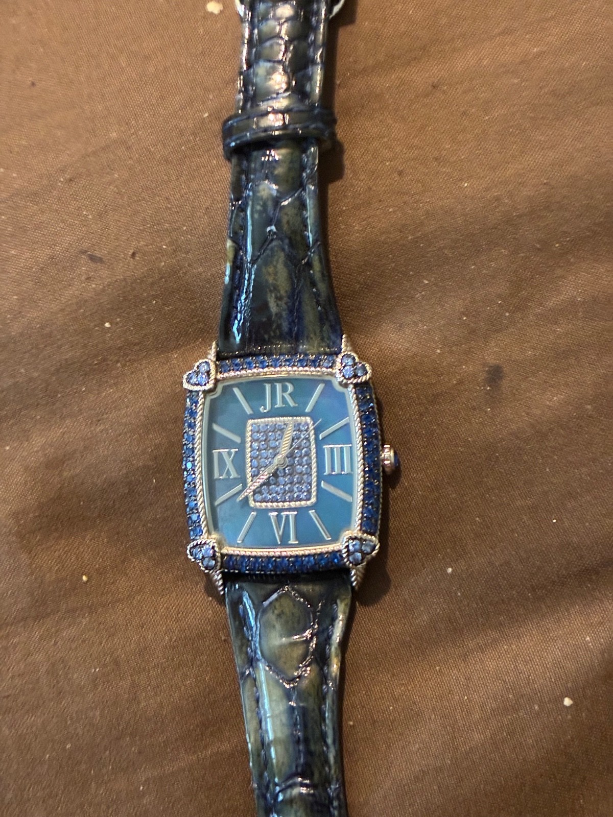Judith Ripka Womens Watch Blue Dial CZ Crystals New Battery runs excellent