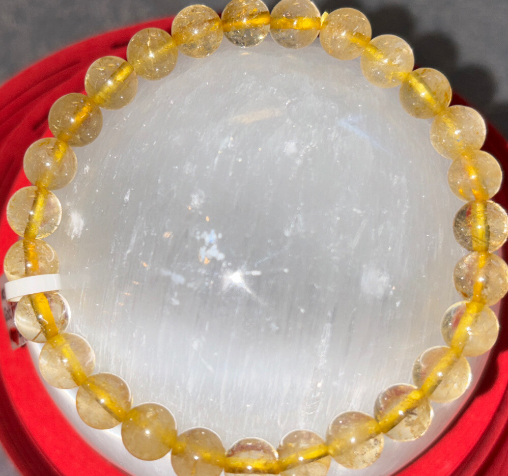 golden rutilated quartz bracelet 6/8 Rd