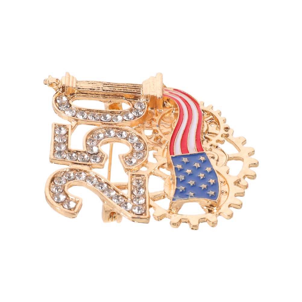Rhinestone 250th Anniversary Brooch: 1776-2026 USA Birthday Commemorative Lapel