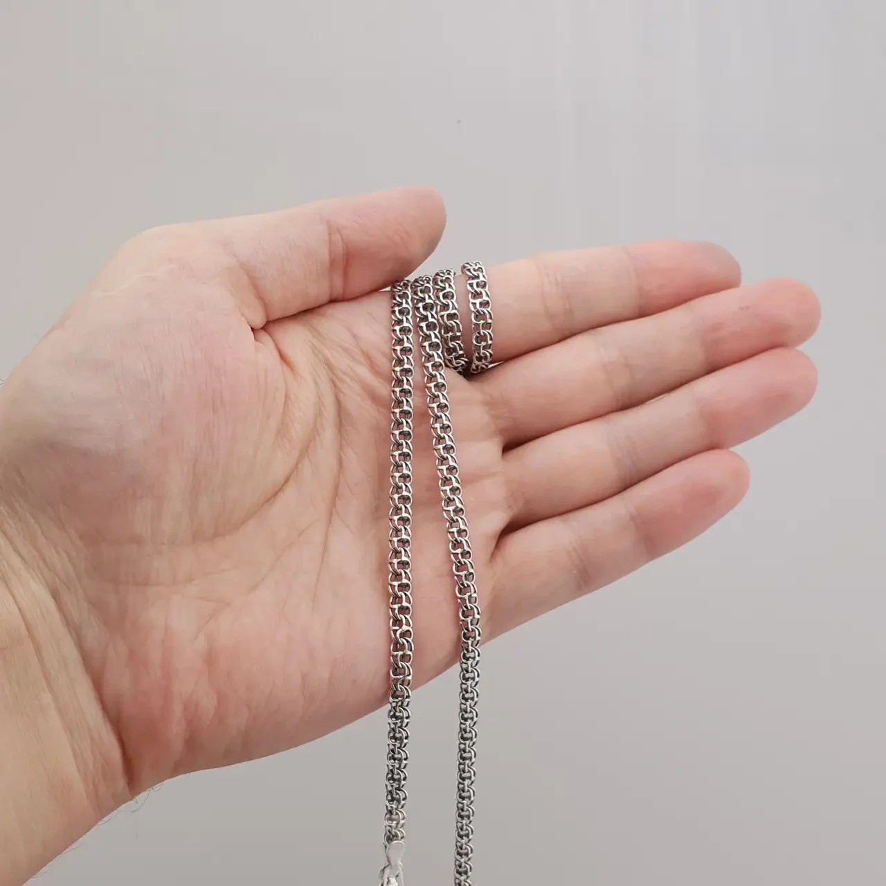 New Men’s Ukrainian Bismarck Chain Necklace 925 Sterling Silver Blackened 50cm