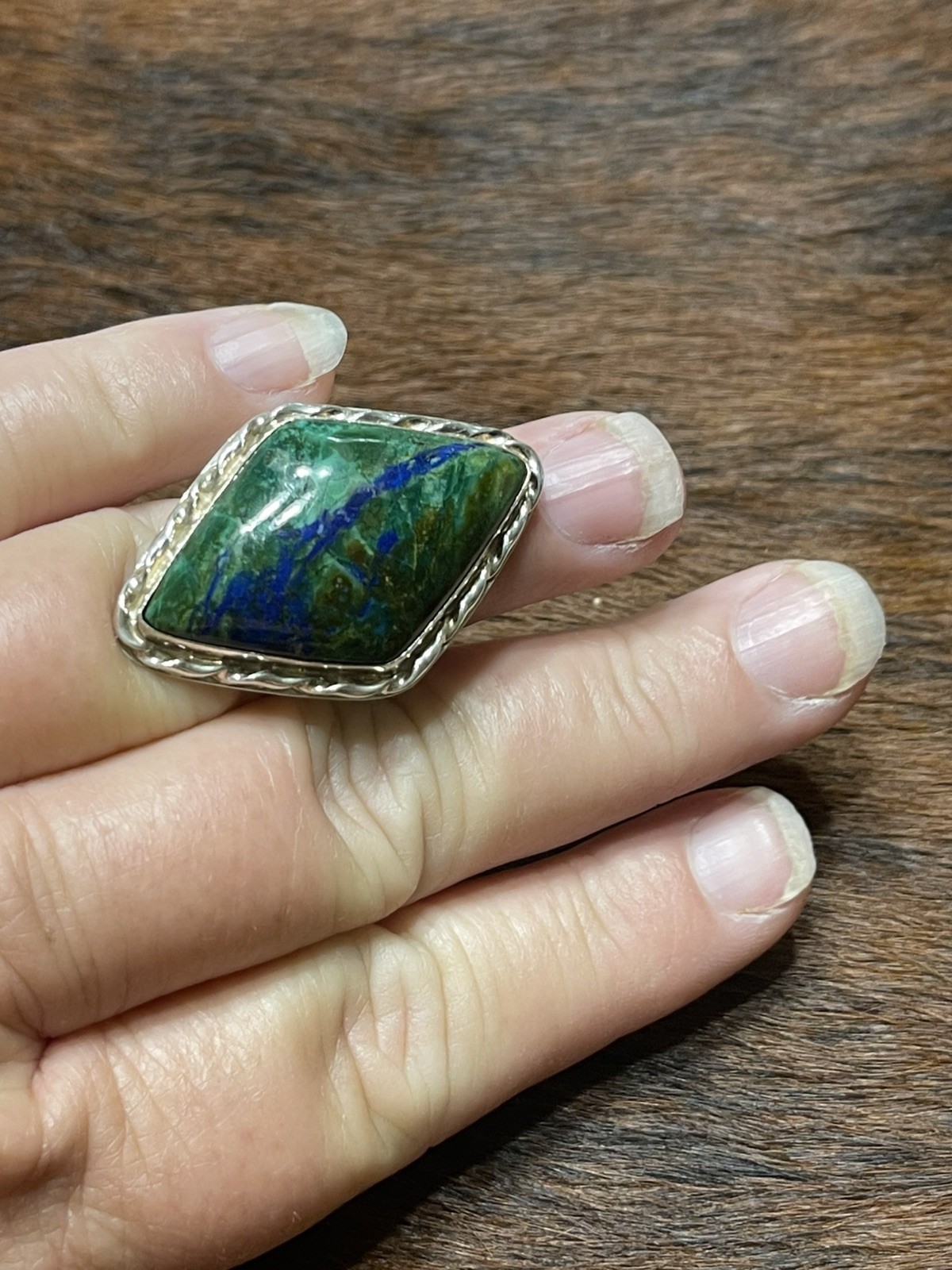925 Jay King Sterling Silver Azurite Malachite Azurmalachite Ring 6.75 Statement