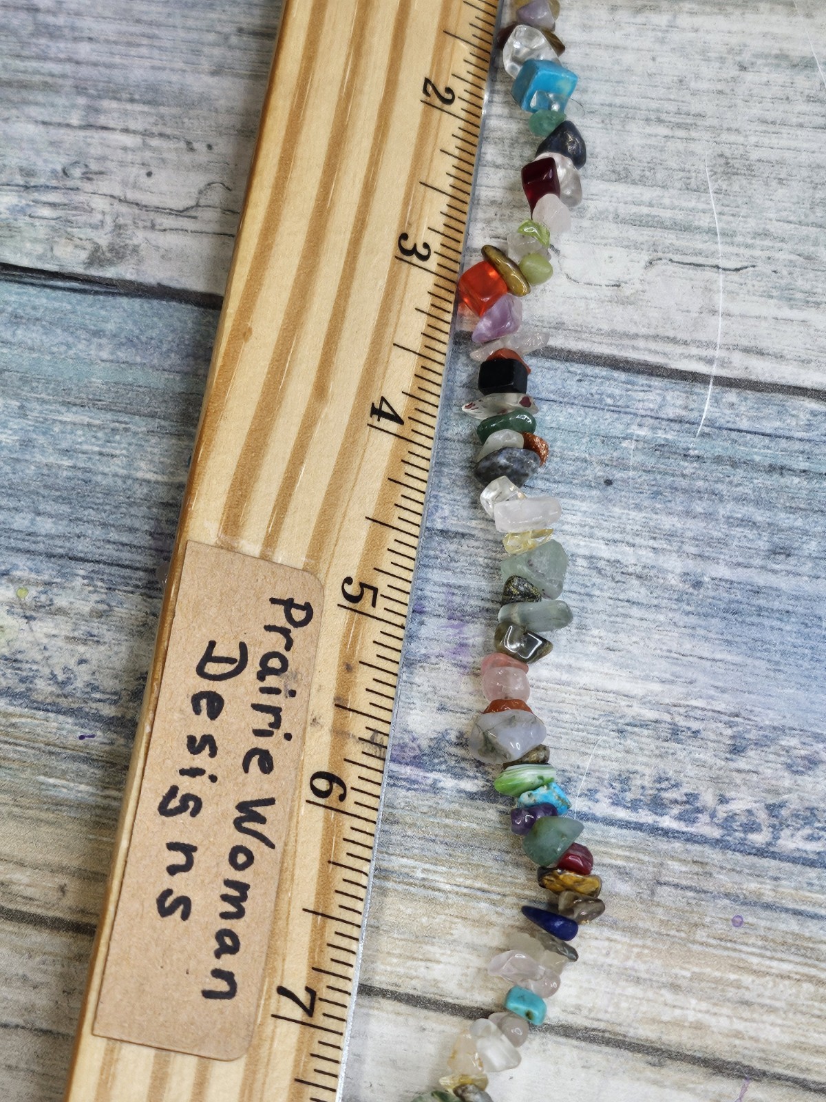Semi-precious Stone Chips Necklace 16″ Colorful Natural