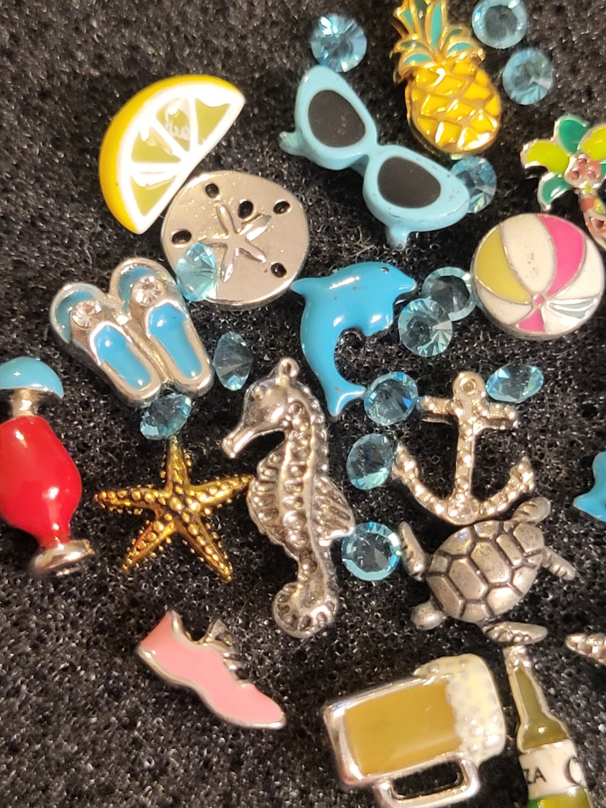Summer Fun Floating Charm Mixed Batch,Preloved, See Pics For Contents