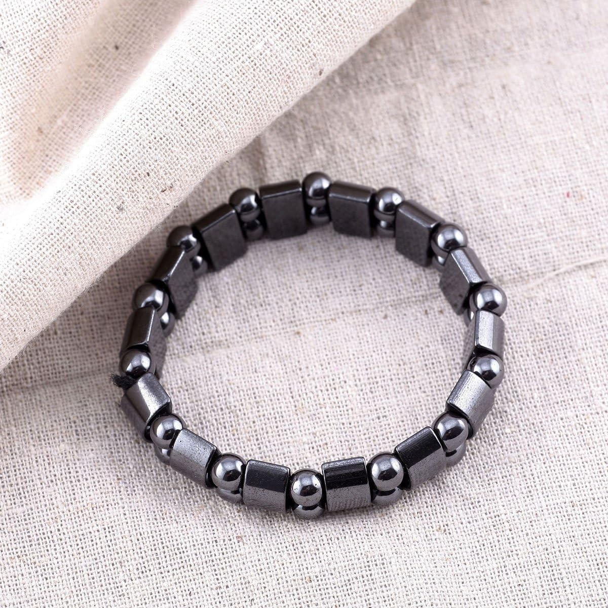 2× Magnetic Hematite Bracelet Pain Relief Powerfull Elastic Therapy Arthritis US