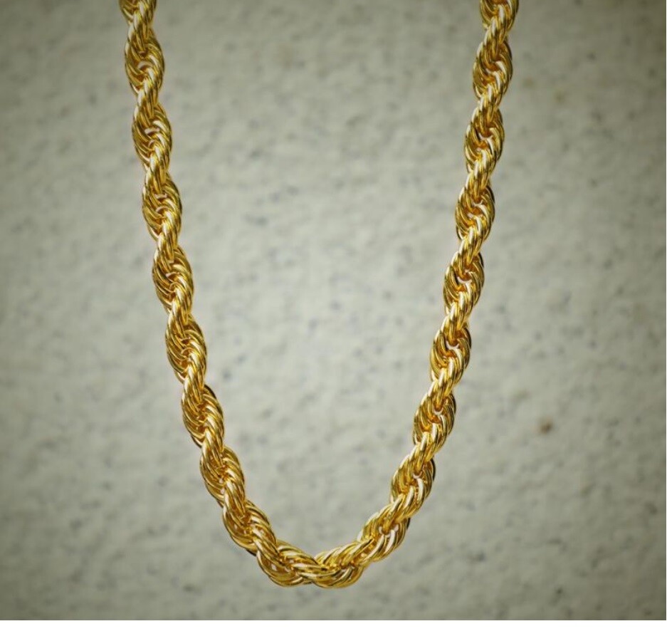 18K Gold Filled 3mm Wide Classic Shiny Rope Chain Necklace Men&Women 16″-32 inch