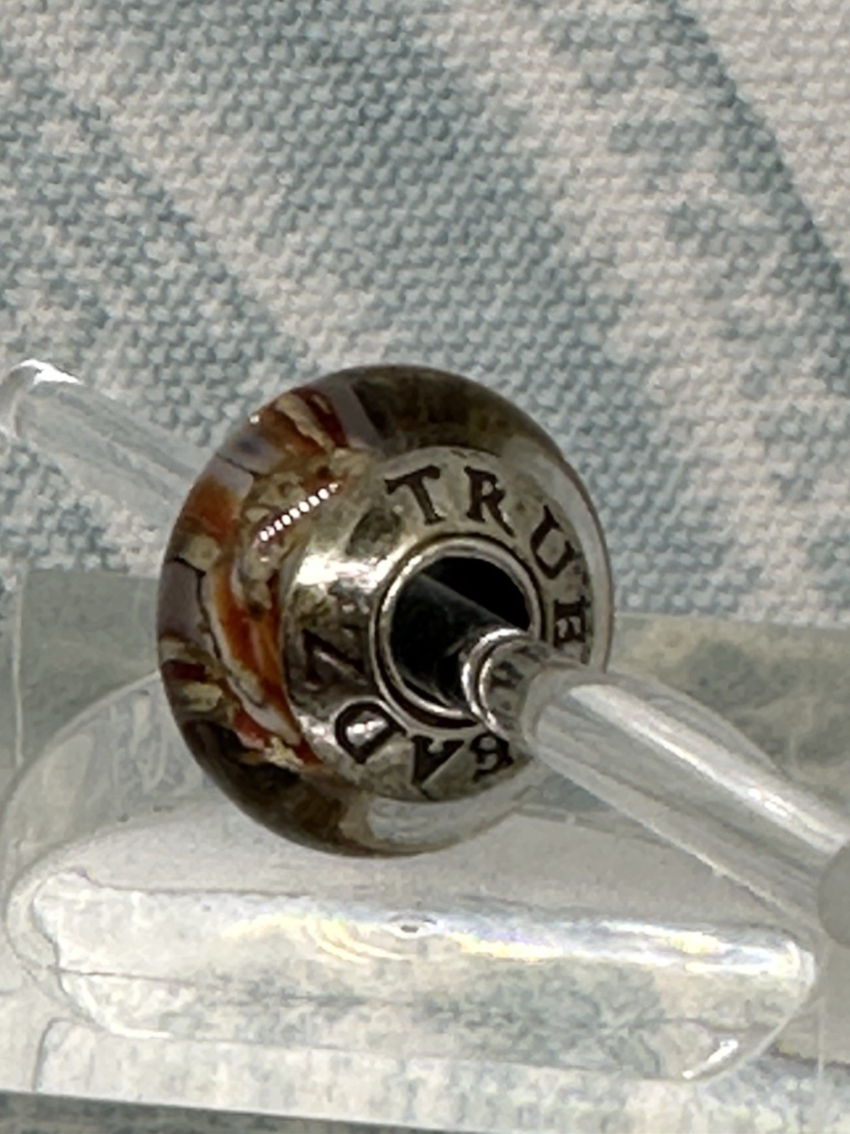 True Beadz Orange & White with Gold Flakes, New