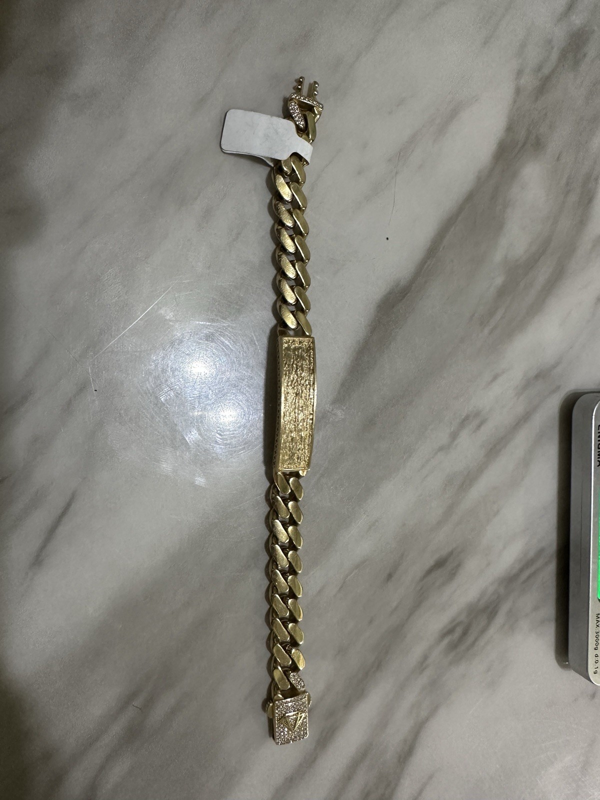Men’s Gold Cuban Link Chain Bracelet with Box Clasp Monaco style