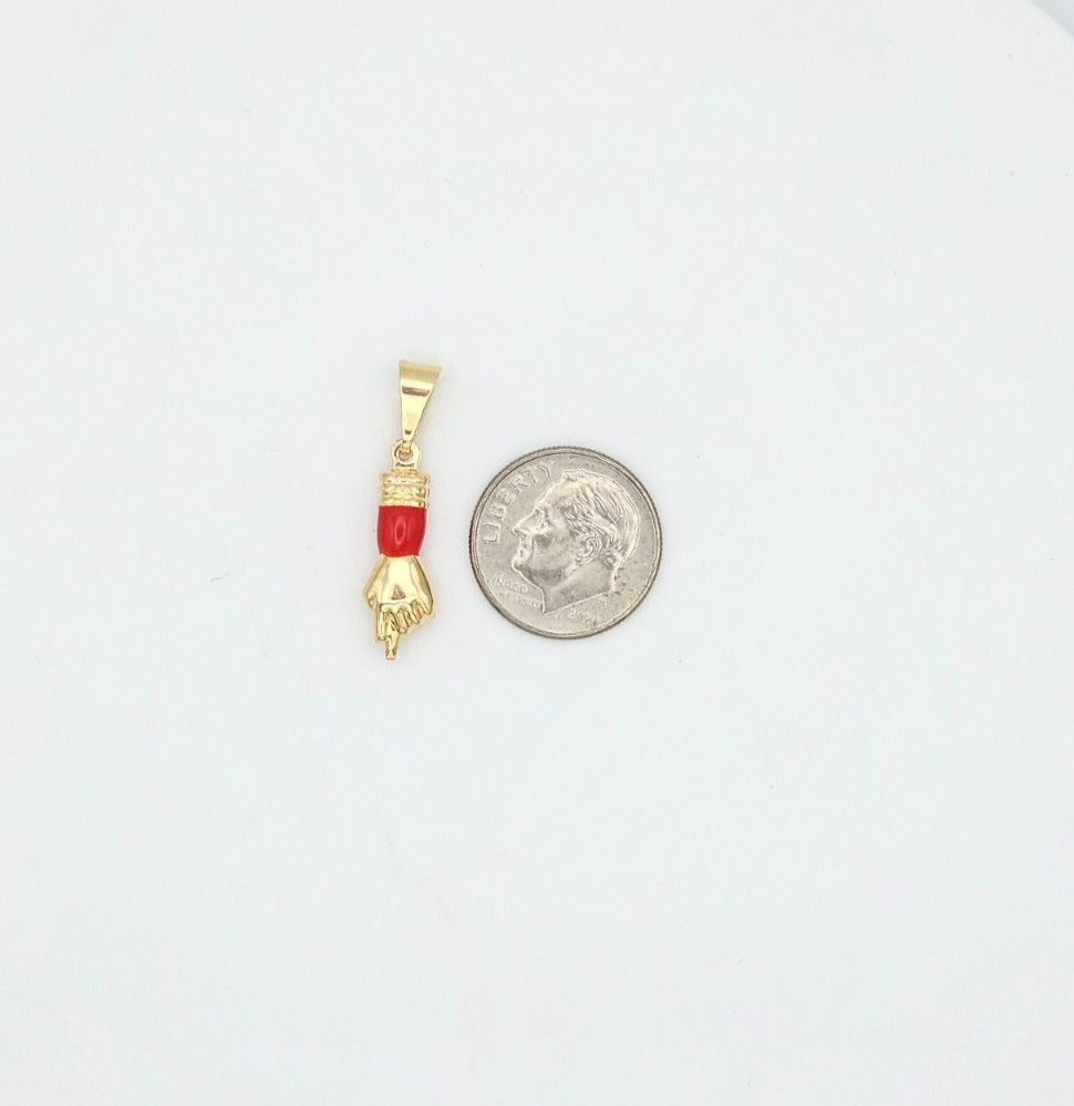 Charm Pendant Azabache Gold Hand Gold Filled 18K proteccion buena suerte fortuna