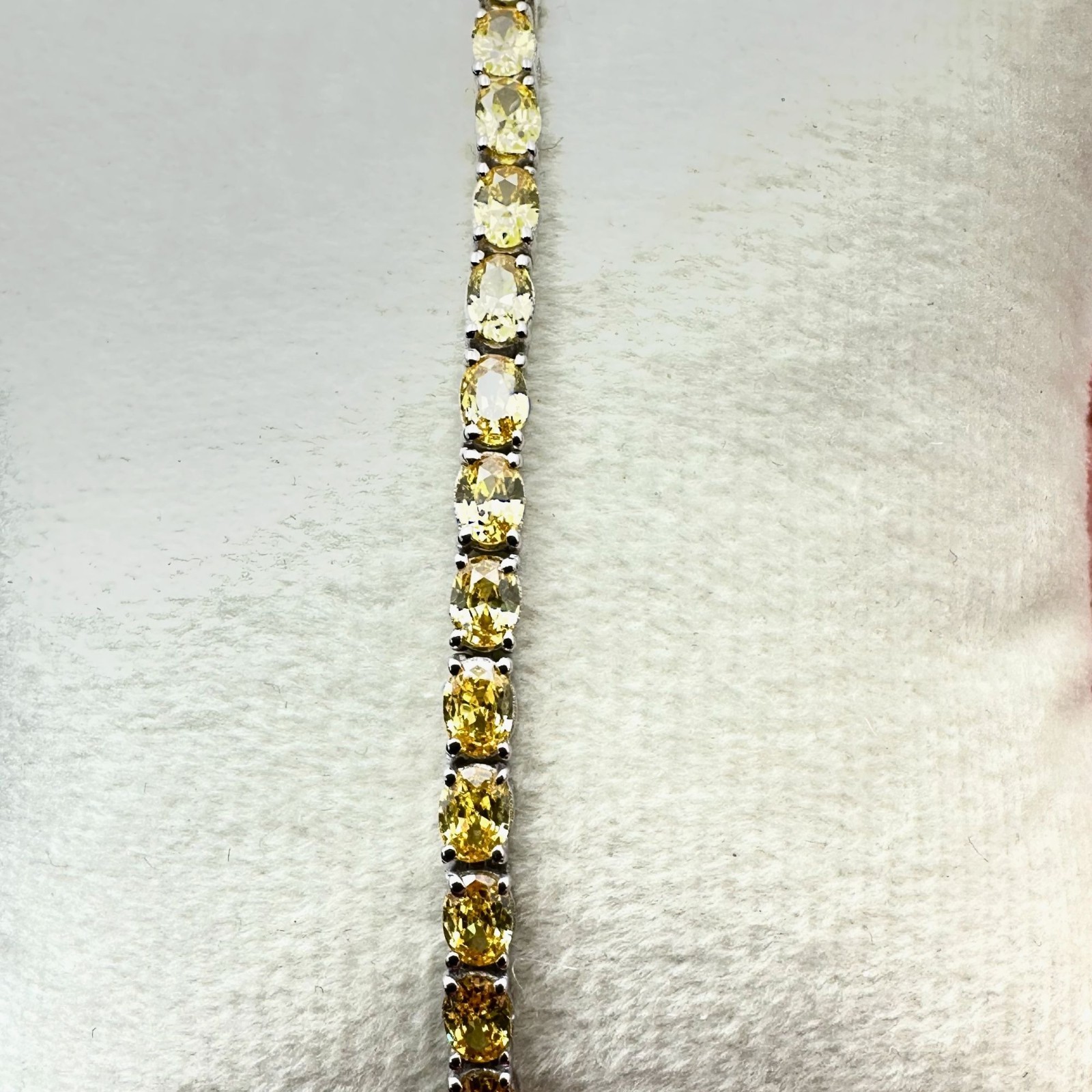 JTV Simulated Canary Diamond Sterling Silver Tennis Bracelet 7 Inch New