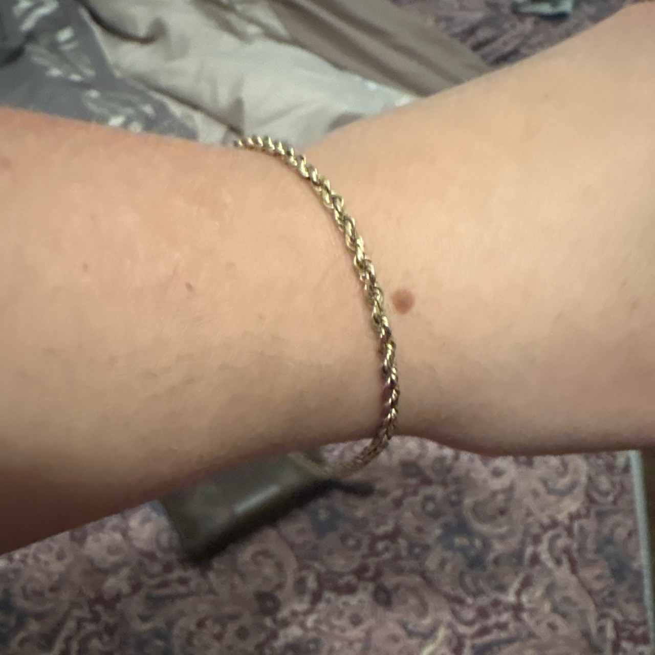 Gold Tone Rope Chain Link Bracelet – Metal, No Stone, Chain Style solid