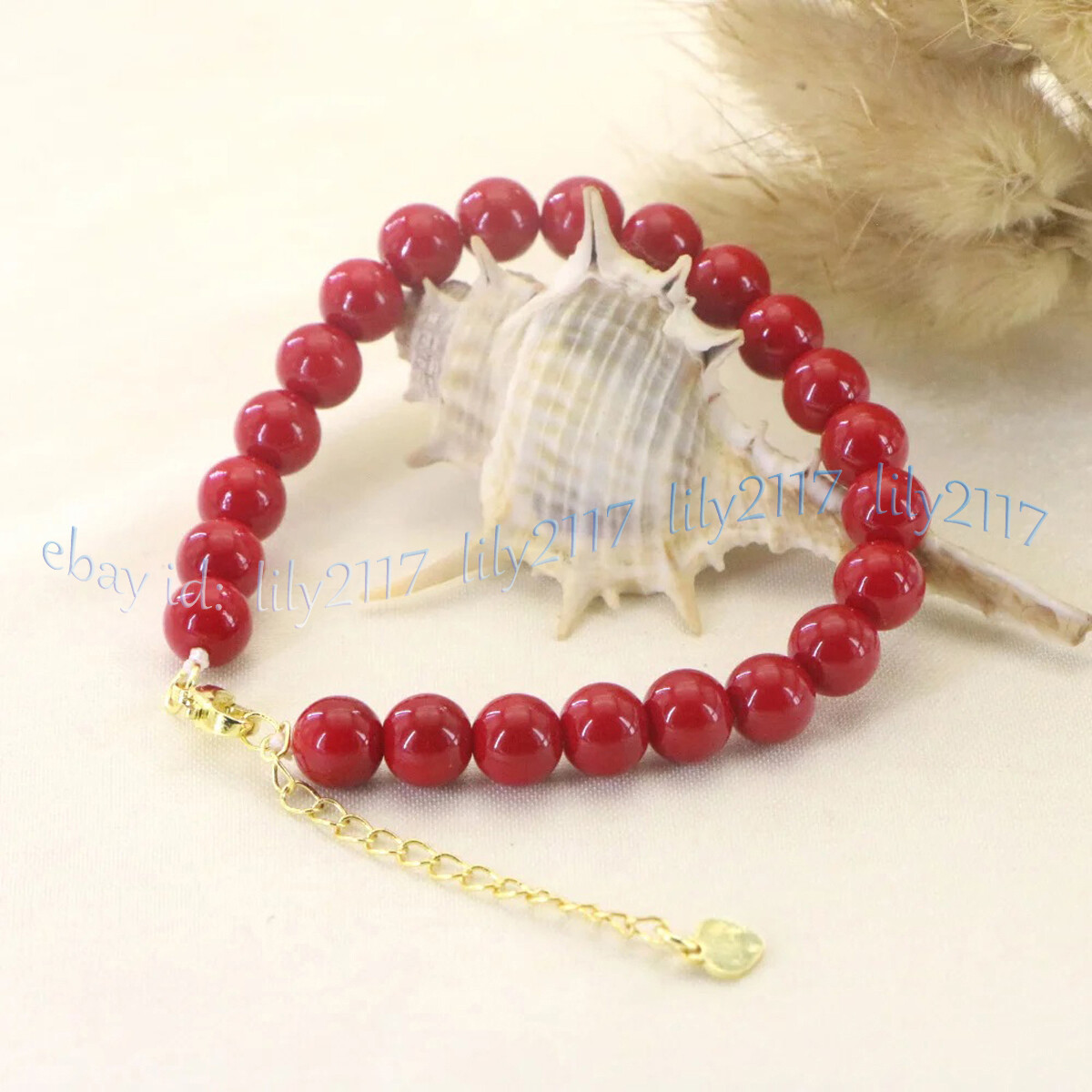 Natural Red Coral Gemstone Round Beads Bracelet 7.5” 4/6/8/10/12/14mm
