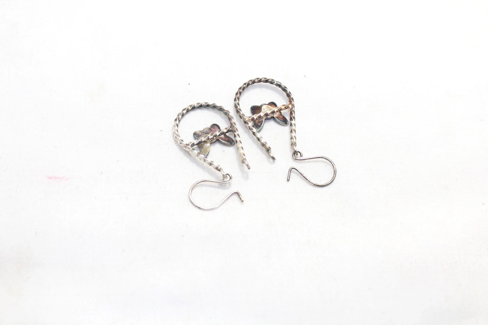 Charm Butterfly Huggies Bali Earrings 925 Sterling Silver Engraved Women
