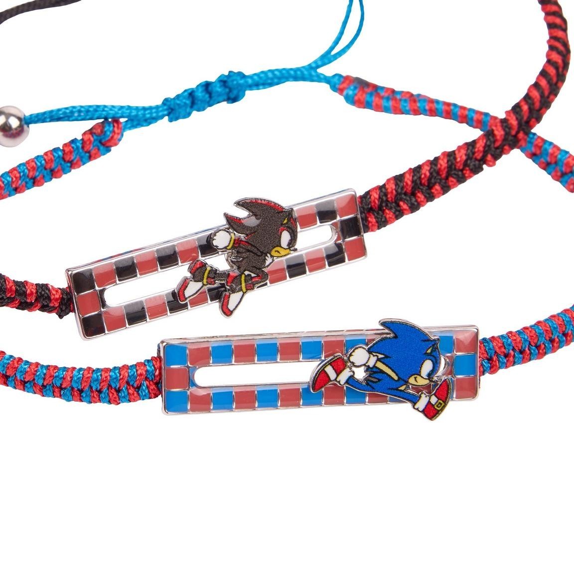 Sonic the Hedgehog and Shadow Sliding Cord Bracelet Set 2 Bestie Exclusive New