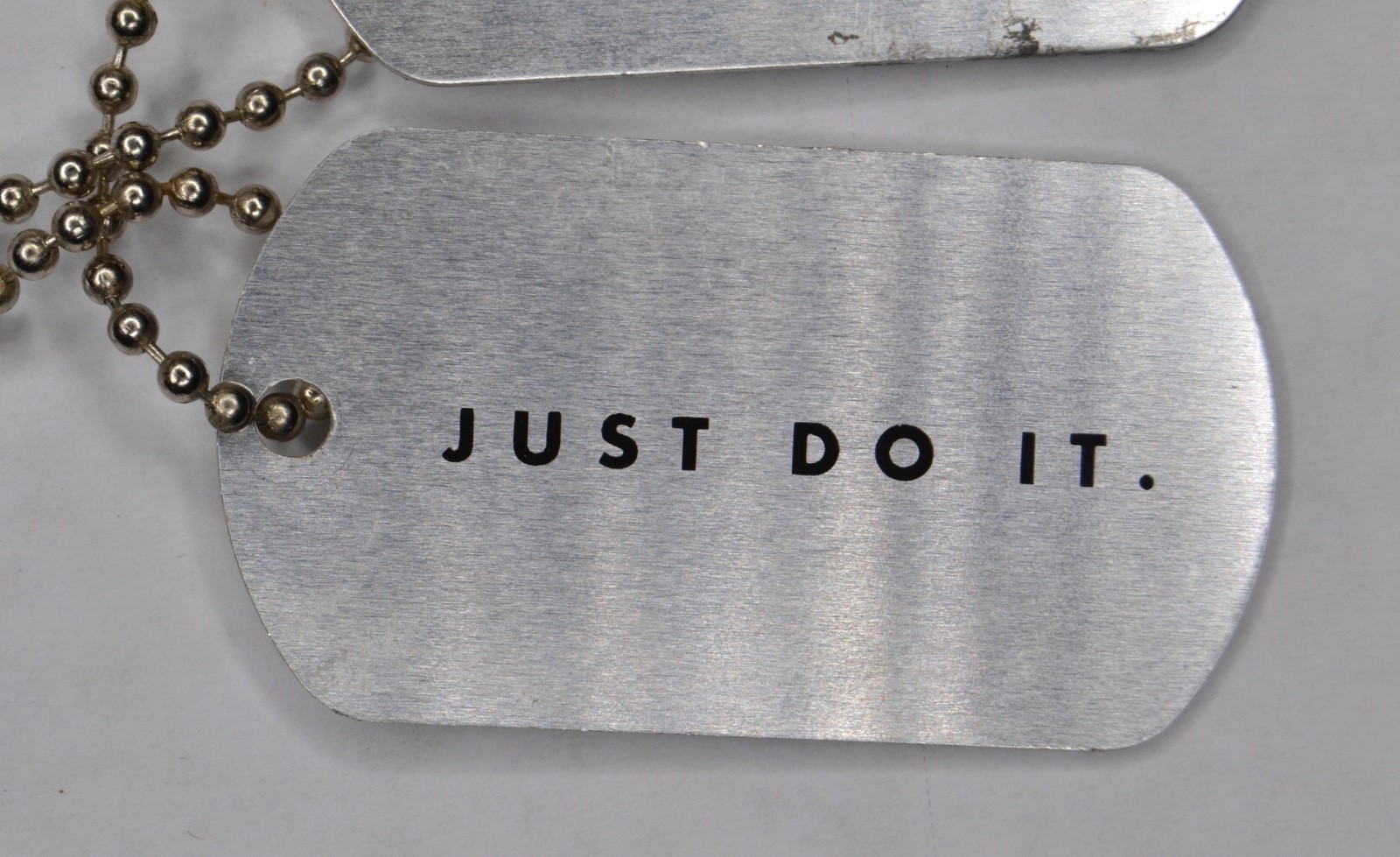 Rare Nike Just Do it Basketball swoosh Dog Tag Pendant Metal Chain Necklace #2